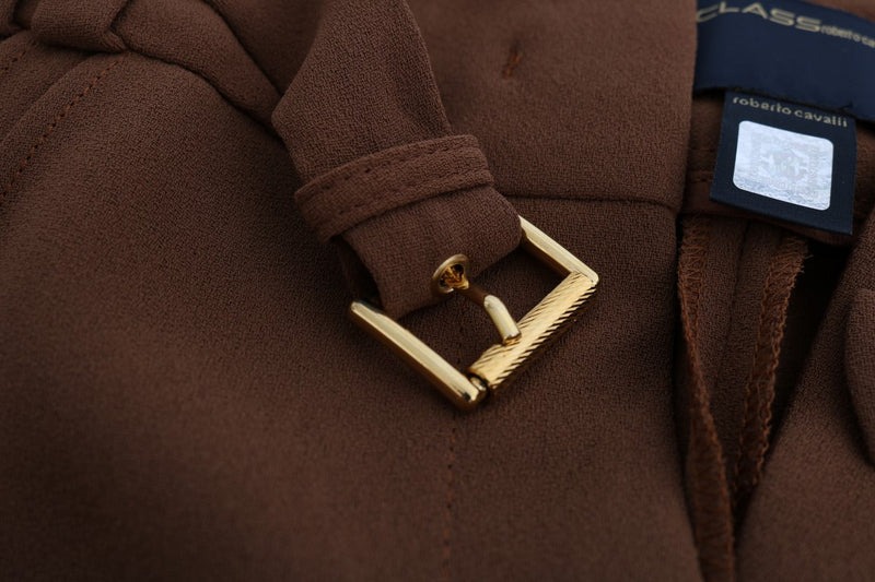 Brown Polyester Boot Cut Pants