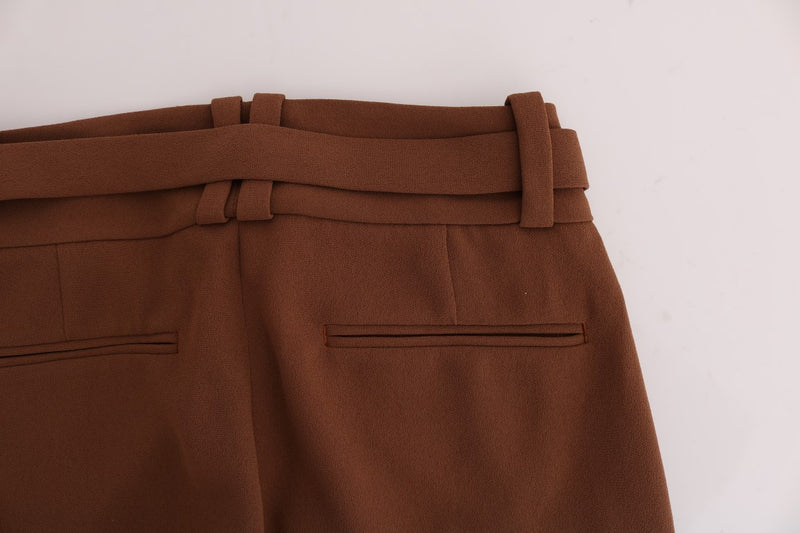 Brown Polyester Boot Cut Pants