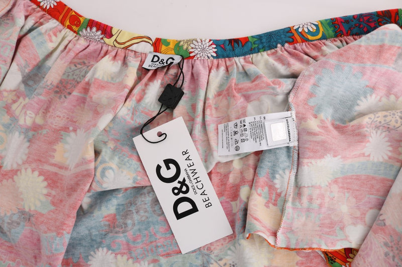 Multicolor Floral Print Beachwear Skirt