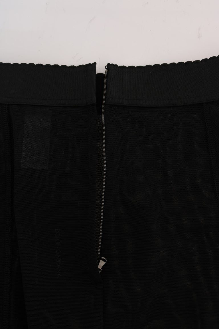 Black Stretch Straight Pencil Skirt