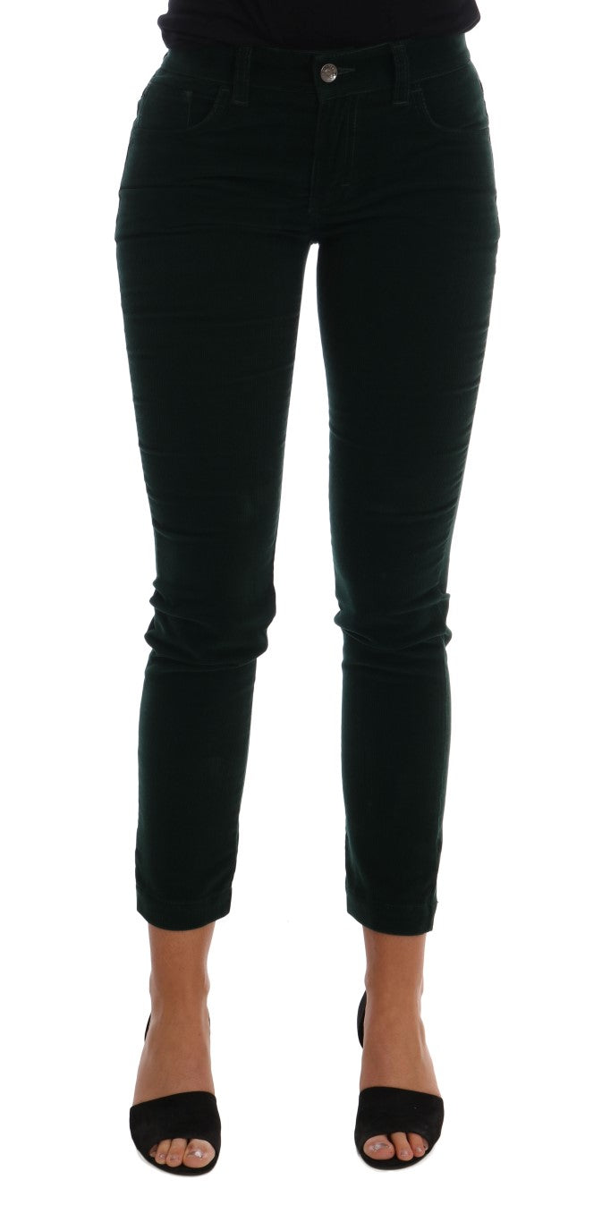 Green Corduroy Cotton Stretch Jeans