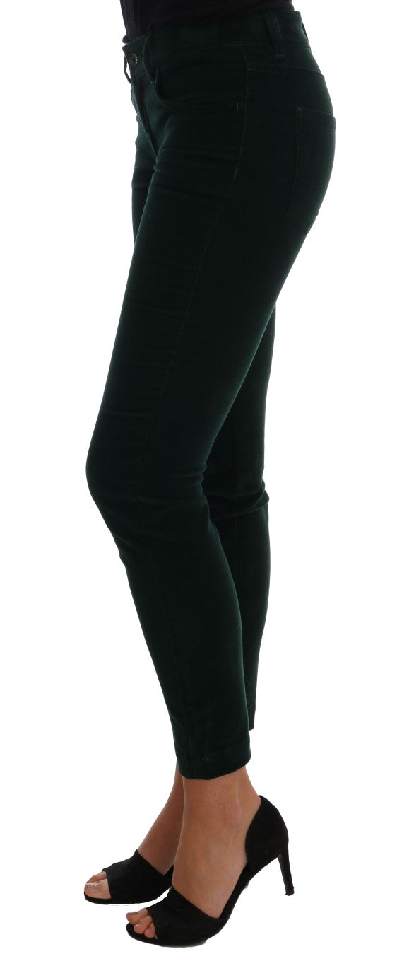 Green Corduroy Cotton Stretch Jeans