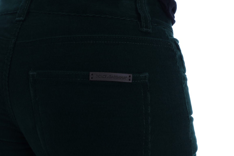 Green Corduroy Cotton Stretch Jeans