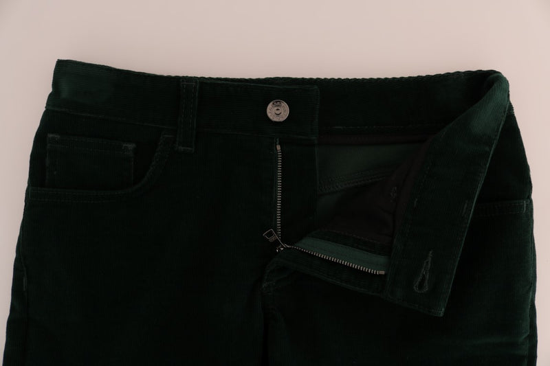 Green Corduroy Cotton Stretch Jeans