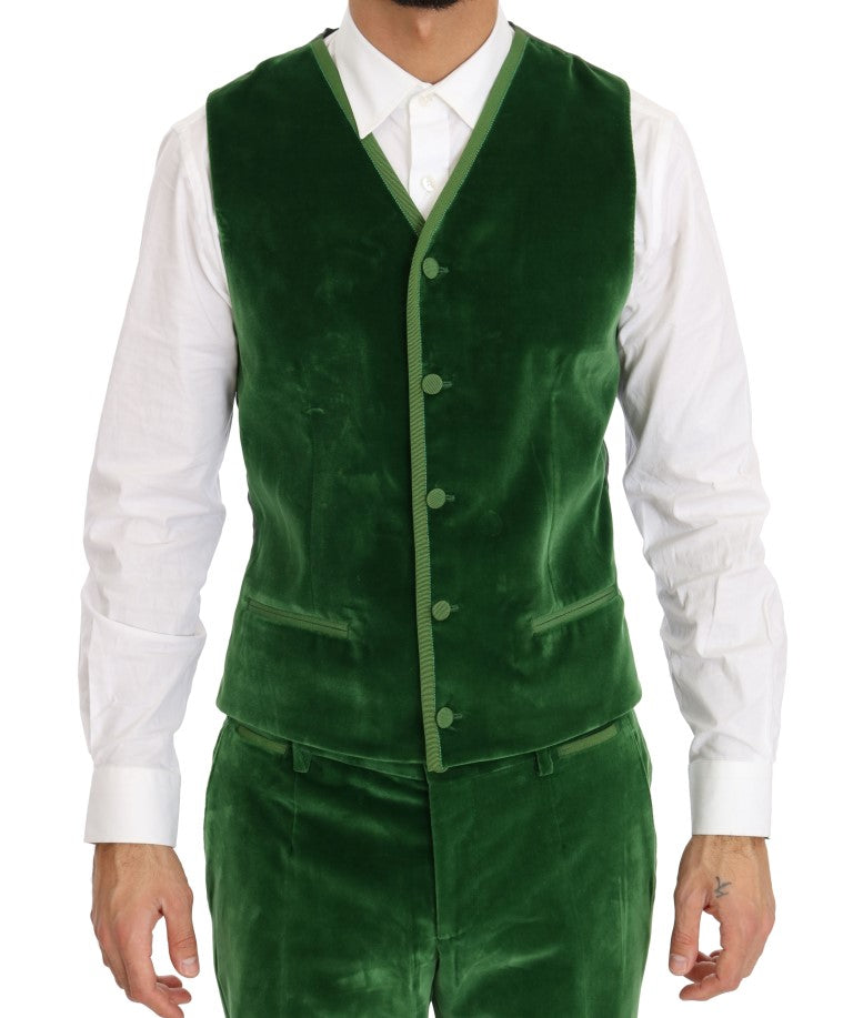 Green Velvet Slim Fit Double Breasted Suit