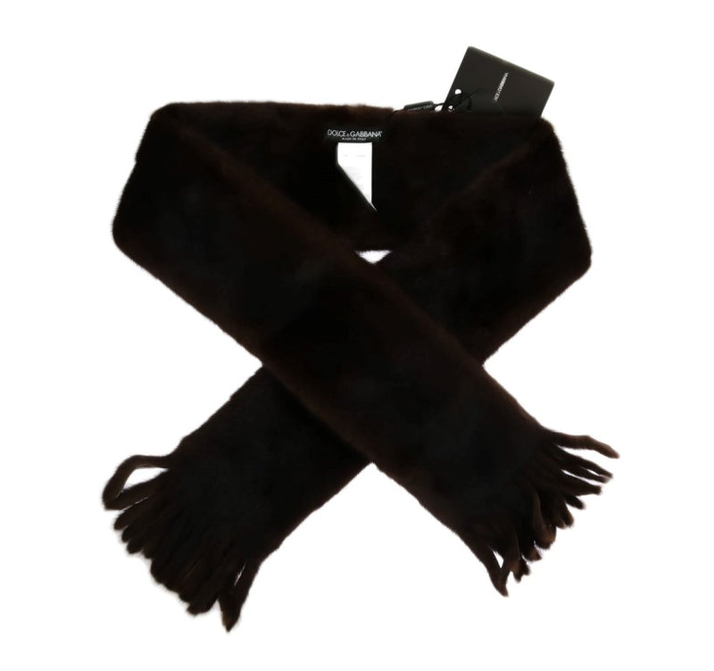 Brown Mink Fur Scarf