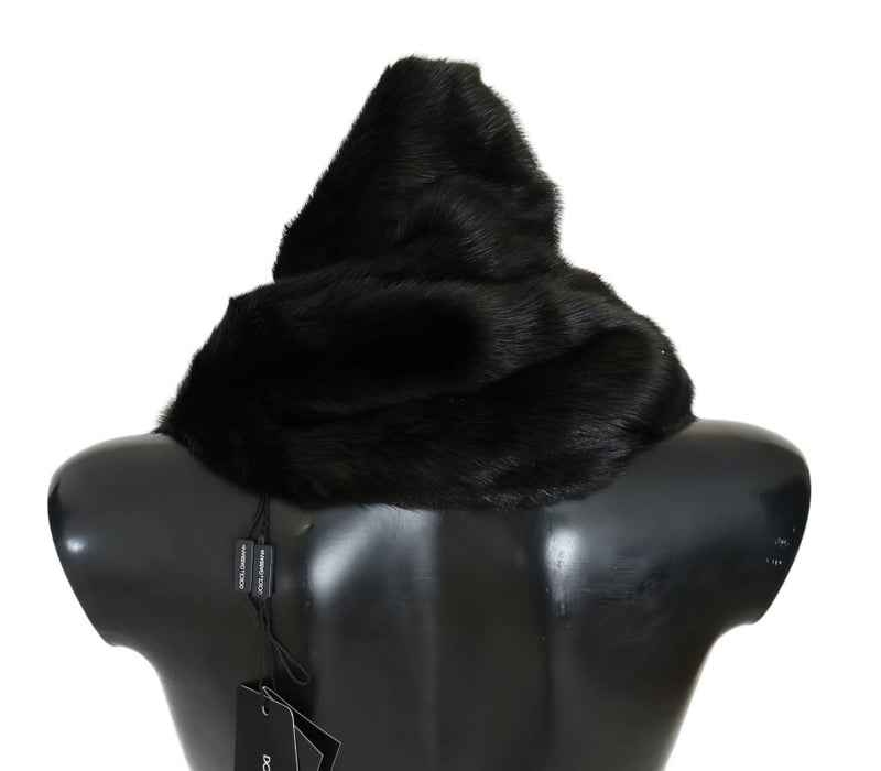 Black Mink Fur Collar Scarf