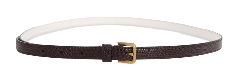 Bordeaux Leather Gold Buckle Belt