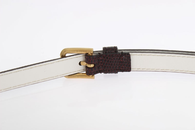 Bordeaux Leather Gold Buckle Belt