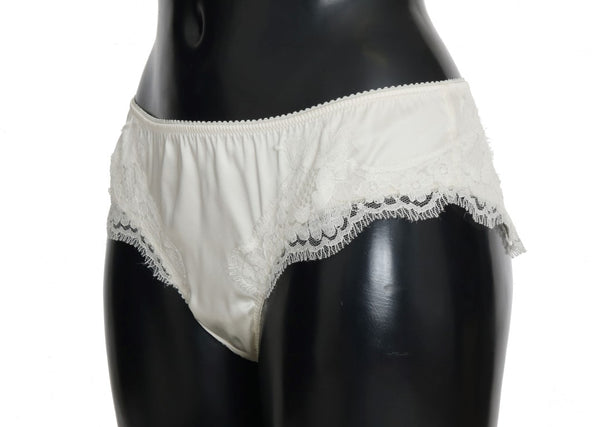 White Silk Lace Underwear Briefs