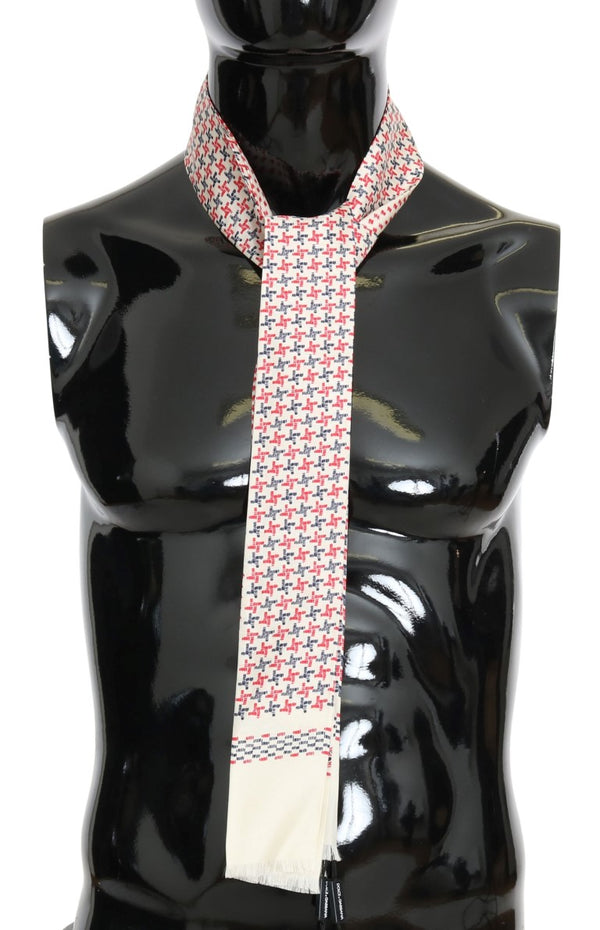 Multicolored Silk Skinny Scarf