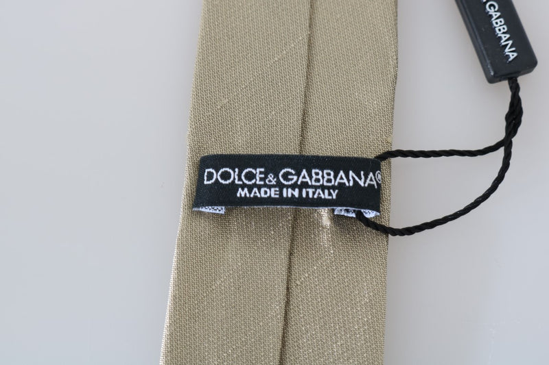 Beige Silk Solid Slim Tie