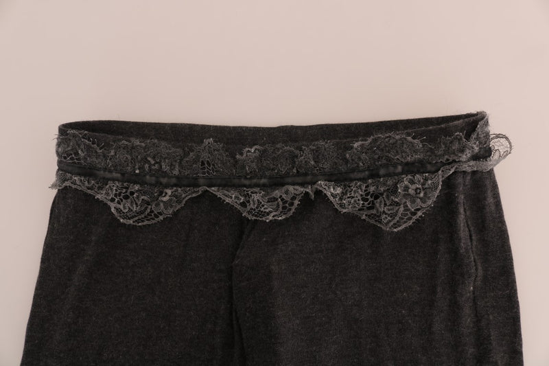 Gray Wool Stretch Pants