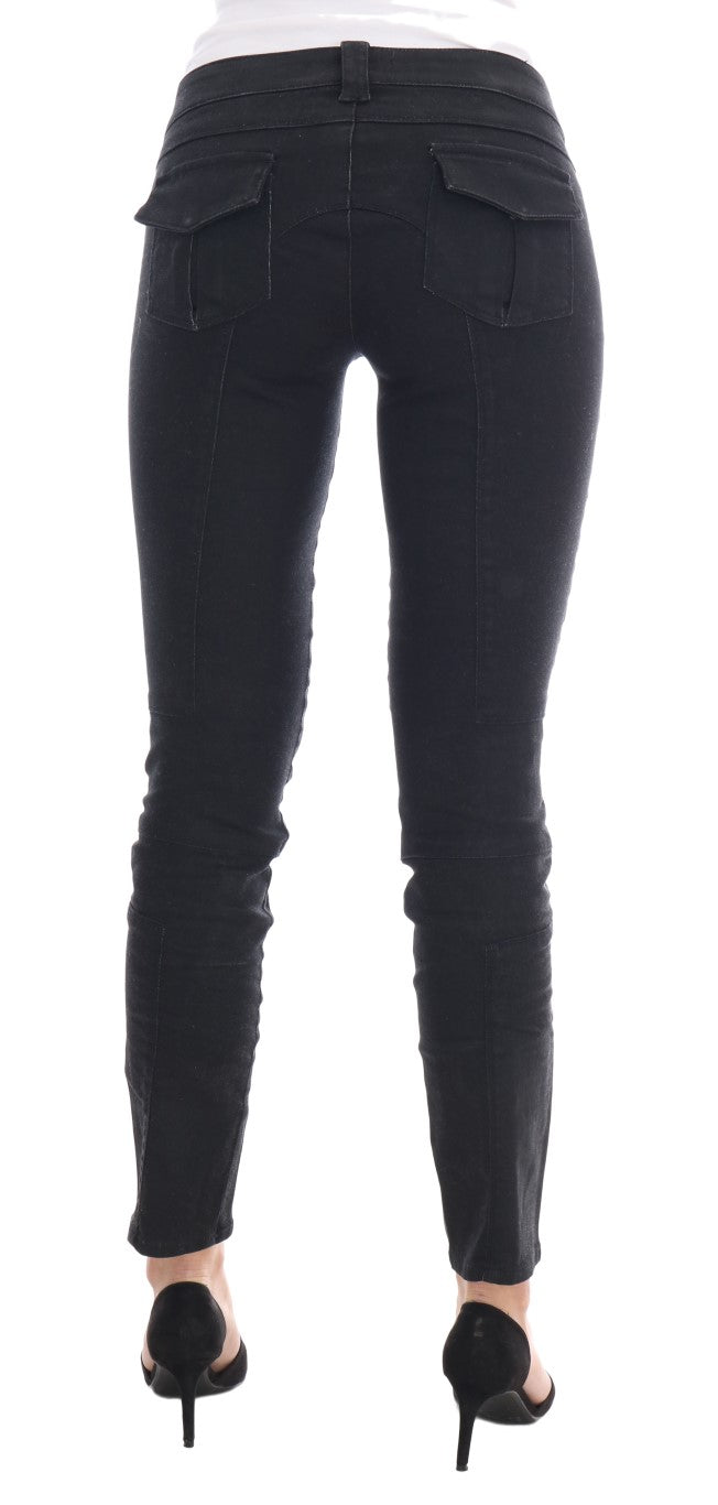 Black Cotton Slim Fit Jeans