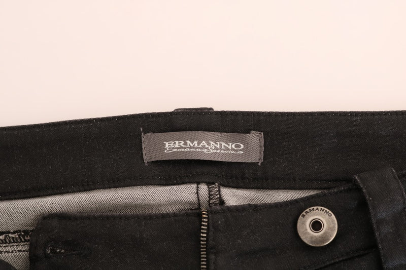 Black Cotton Slim Fit Jeans
