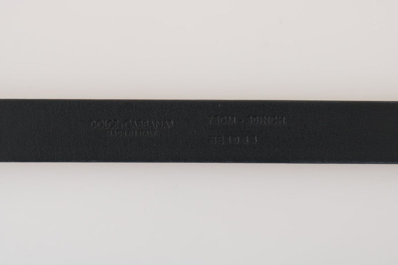 Black White Chevron Pattern Leather Belt