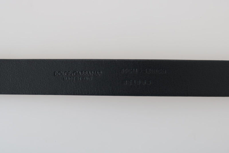 Black White Pattern Leather Gold Buckle Belt