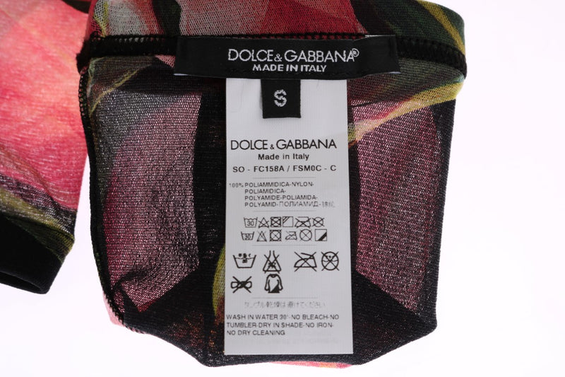 Multicolor Floral Tulip Nylon Socks