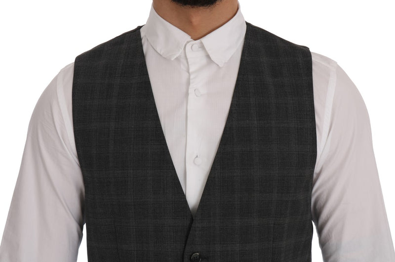 Gray Wool Stretch Vest