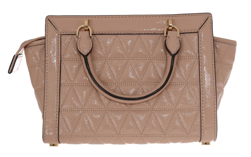 Beige VIVIANNE Patent Messenger Bag