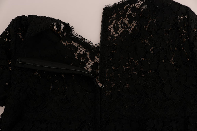 Black A-line Taormina Lace Crystal Dress