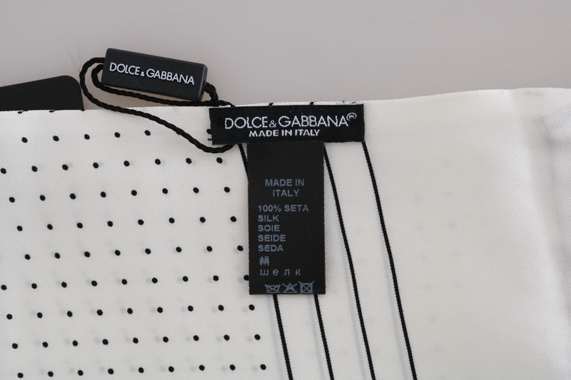 White Silk Polka Dot Scarf