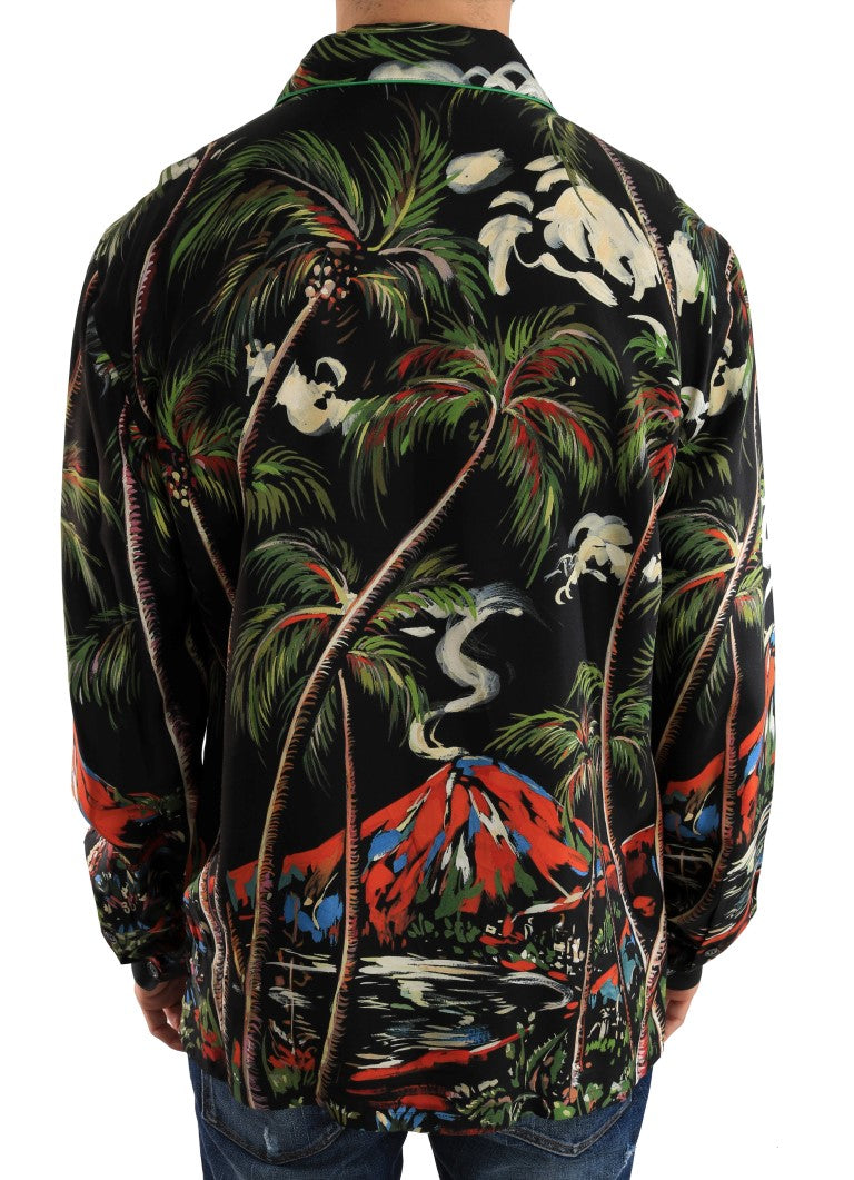 Multicolor Silk Jungle Print Shirt