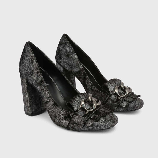 Black Leather Pumps