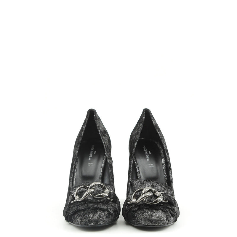 Black Leather Pumps