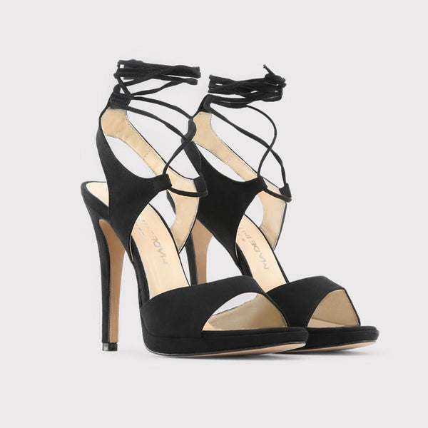 Black Leather Strap Sandals