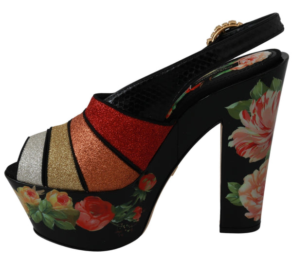 Dolce & Gabbana Floral Wedges Ankle Strap Sandals