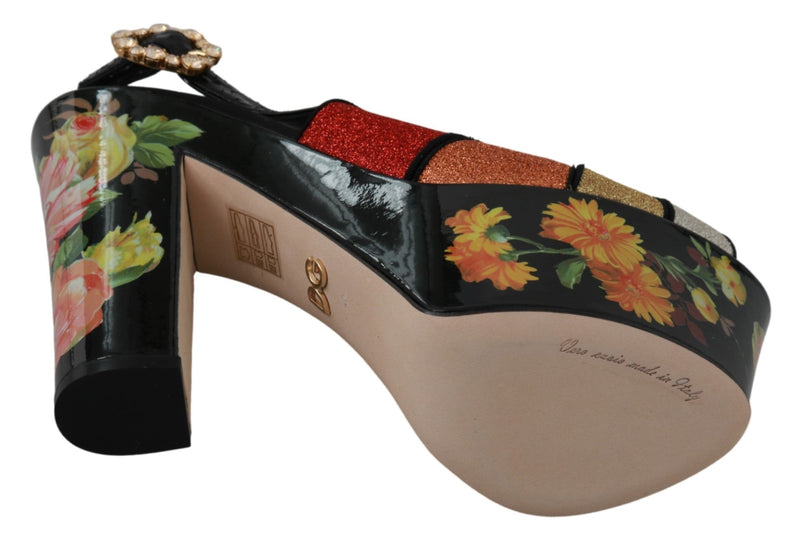 Dolce & Gabbana Floral Wedges Ankle Strap Sandals