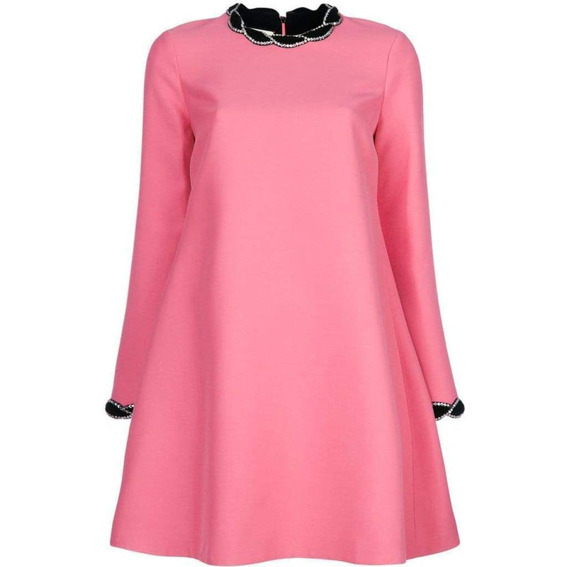 Gucci Pink Velvet Trim Dress