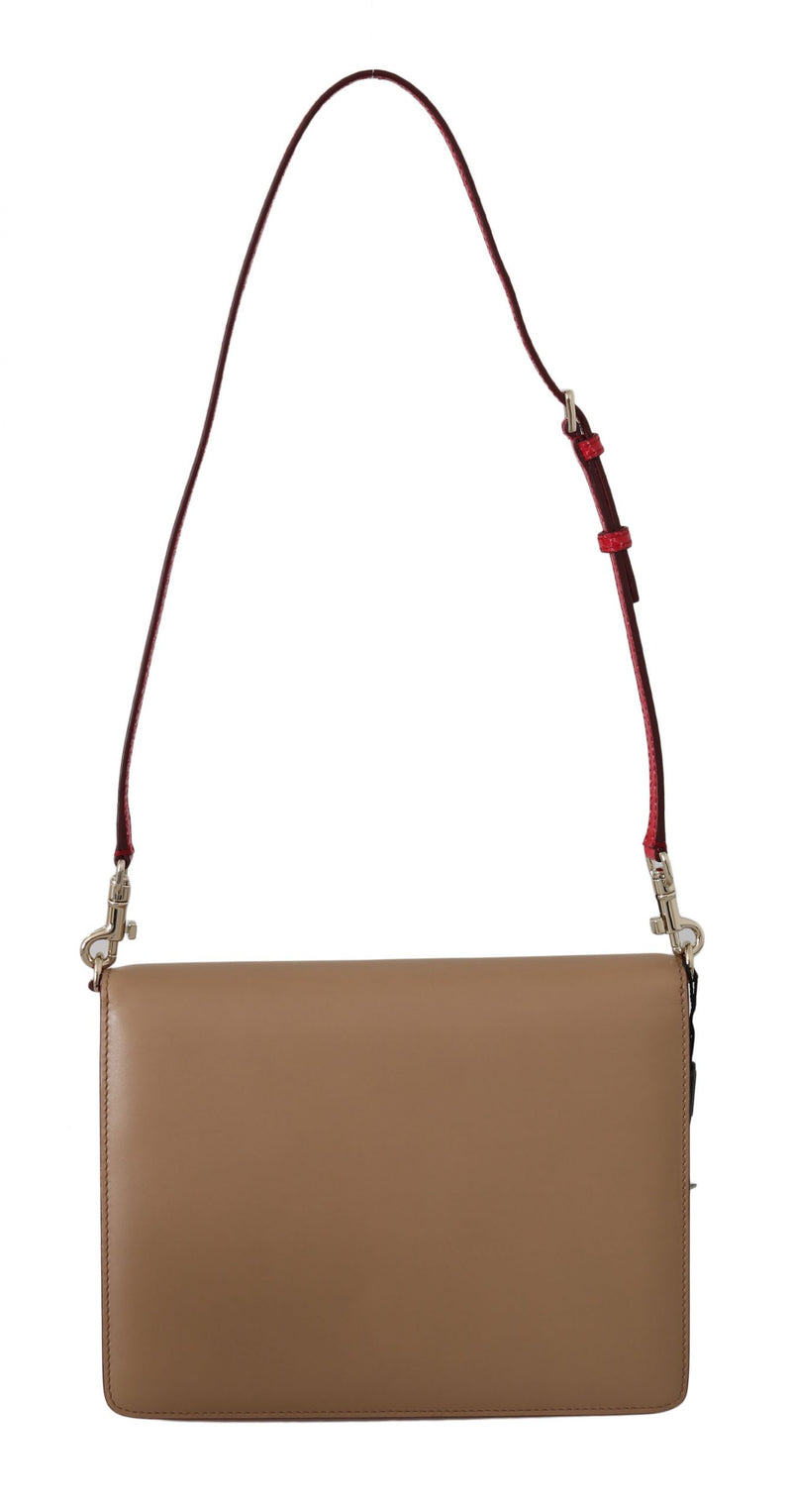 Purple Beige Red Leather Crossbody LUCIA Purse