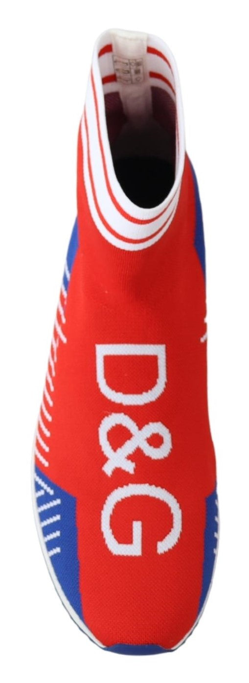 Blue Red Sorrento Logo Sneakers Sock Shoes