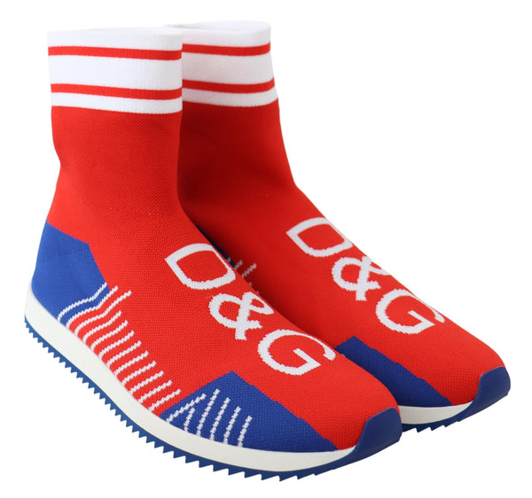 Blue Red Sorrento Logo Sneakers Sock Shoes