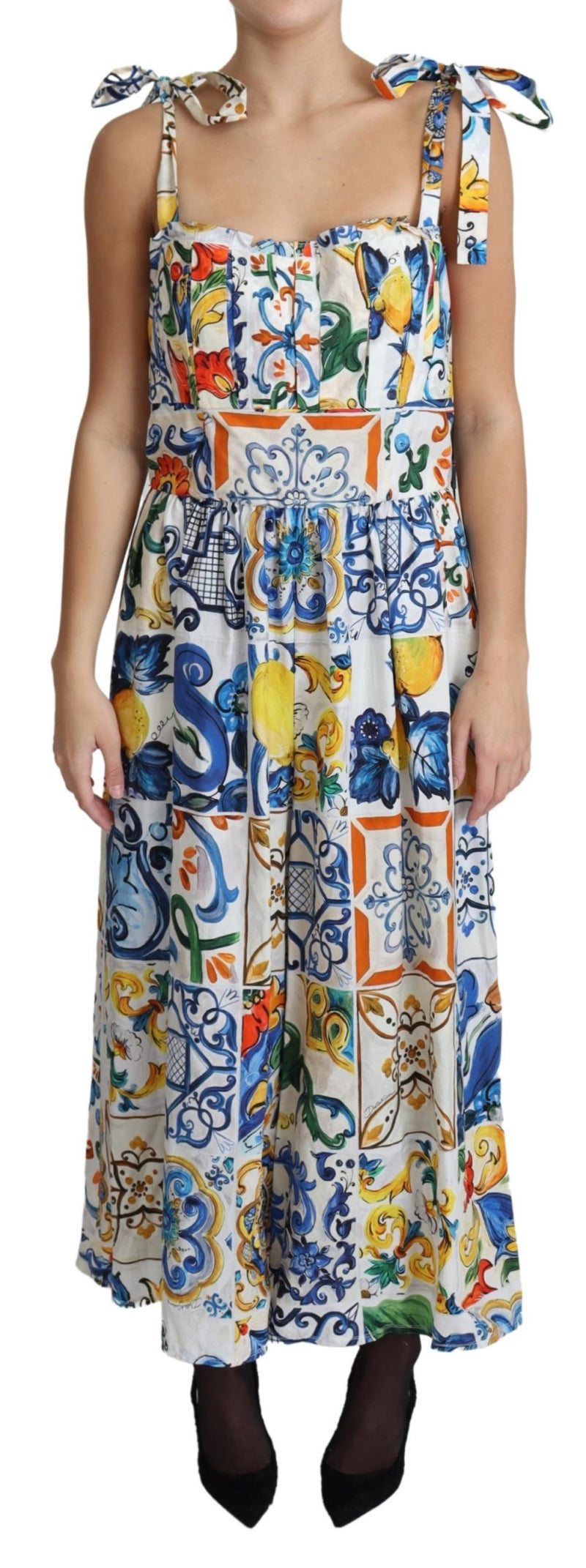 Multicolor Majolica Printed Jumpsuit Dress