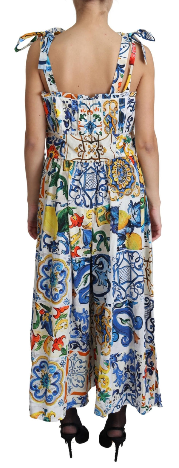 Multicolor Majolica Printed Jumpsuit Dress