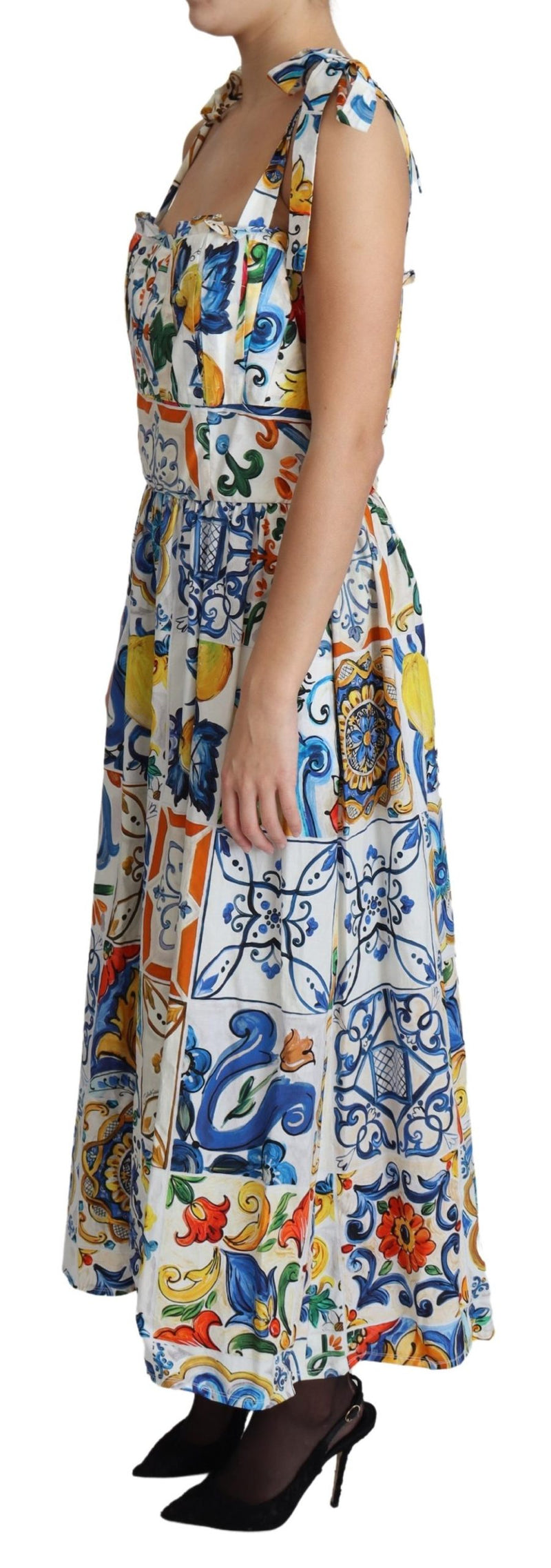 Multicolor Majolica Printed Jumpsuit Dress