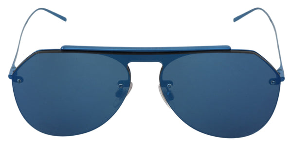 Blue Metal Blue Lenses Pilot Aviator Sunglasses