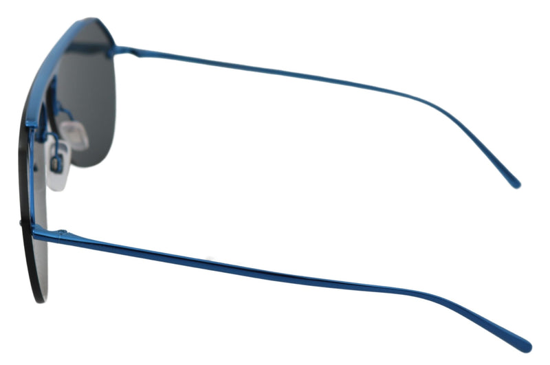 Blue Metal Blue Lenses Pilot Aviator Sunglasses