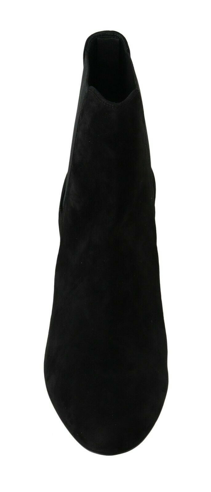 Black Suede Chelsea Heels Boots Shoes