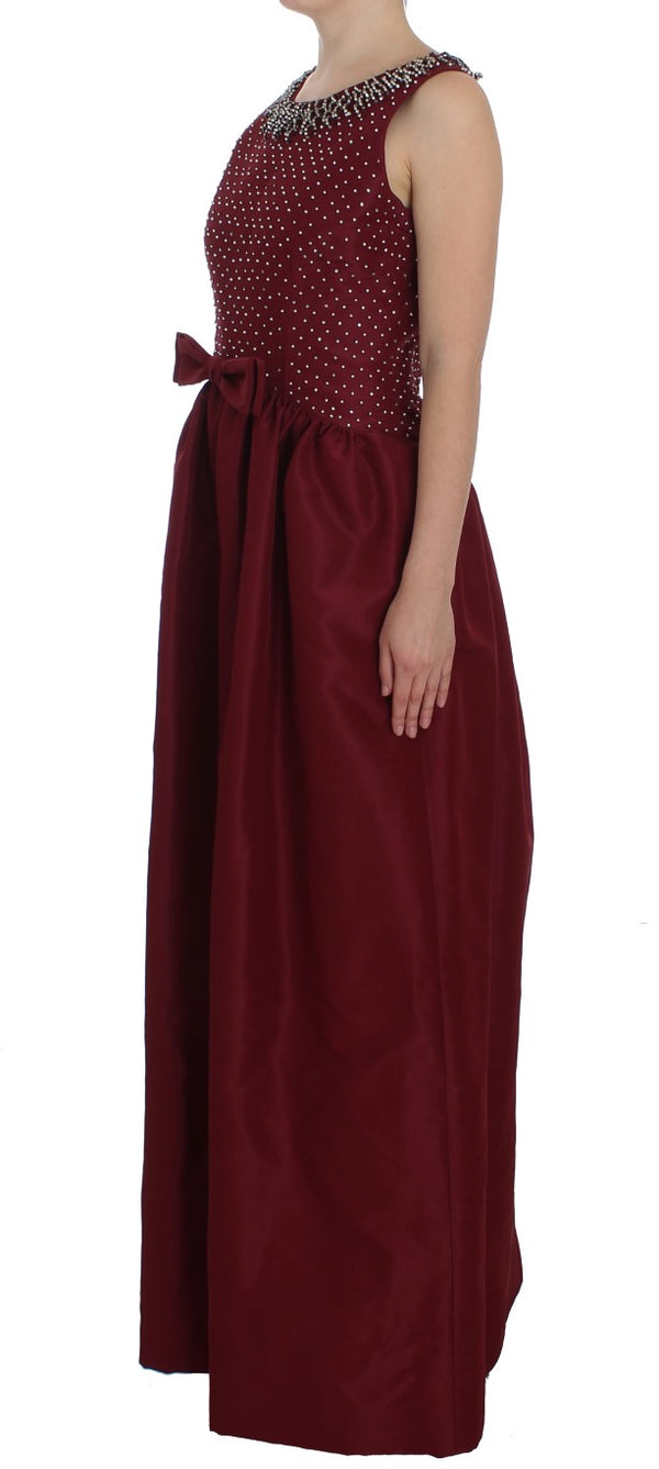 Bordeaux Crystal Ball Gown Full Dress