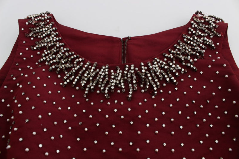 Bordeaux Crystal Ball Gown Full Dress
