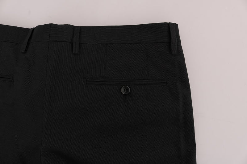 Gray Striped Cotton Pants