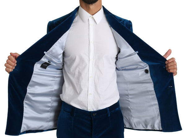 Blue Velvet Double Breasted 2 Piece Suit