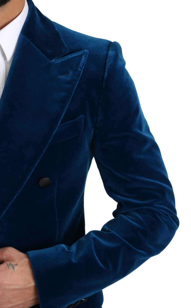 Blue Velvet Double Breasted 2 Piece Suit