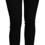 Black Skinny Mid Waist Trouser Cotton Jeans