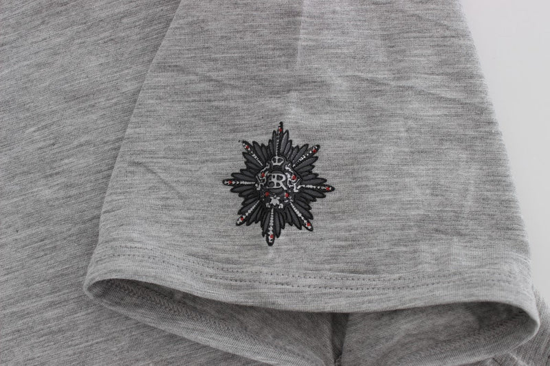 Gray Modal Stretch Crew-neck Underwear T-shirt