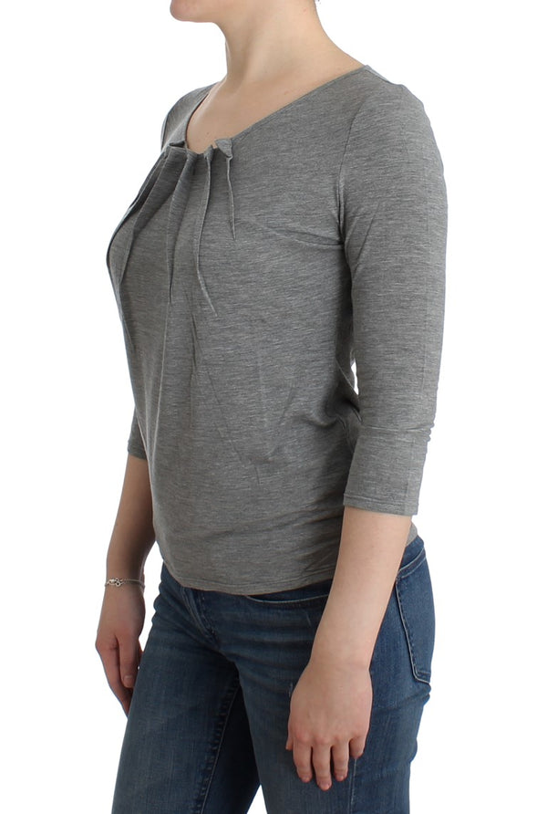 Gray 3/4 sleeves jumper top